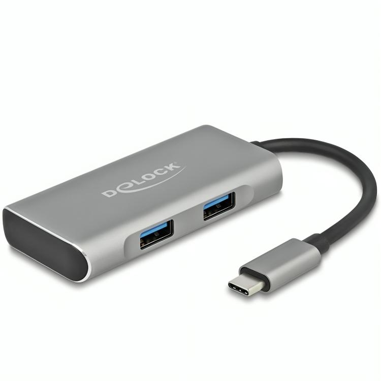 USB C hub med 3× USB A og 1× USB C port