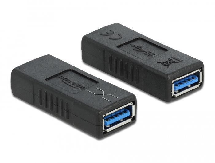 Delock USB 3.0 Adapter Type-A hun til Type-A hun (krydset) - Delock