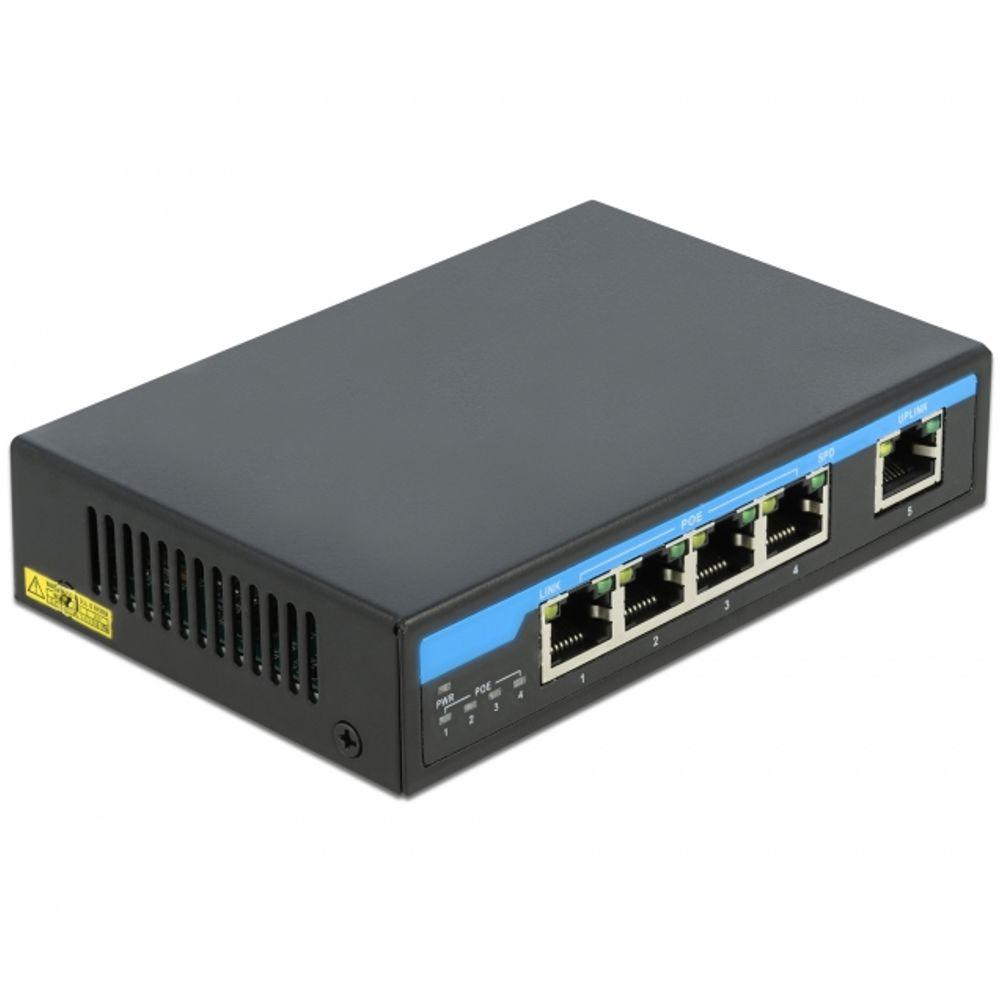 Delock Gigabit Ethernet Switch 4 Port PoE + 1 RJ45