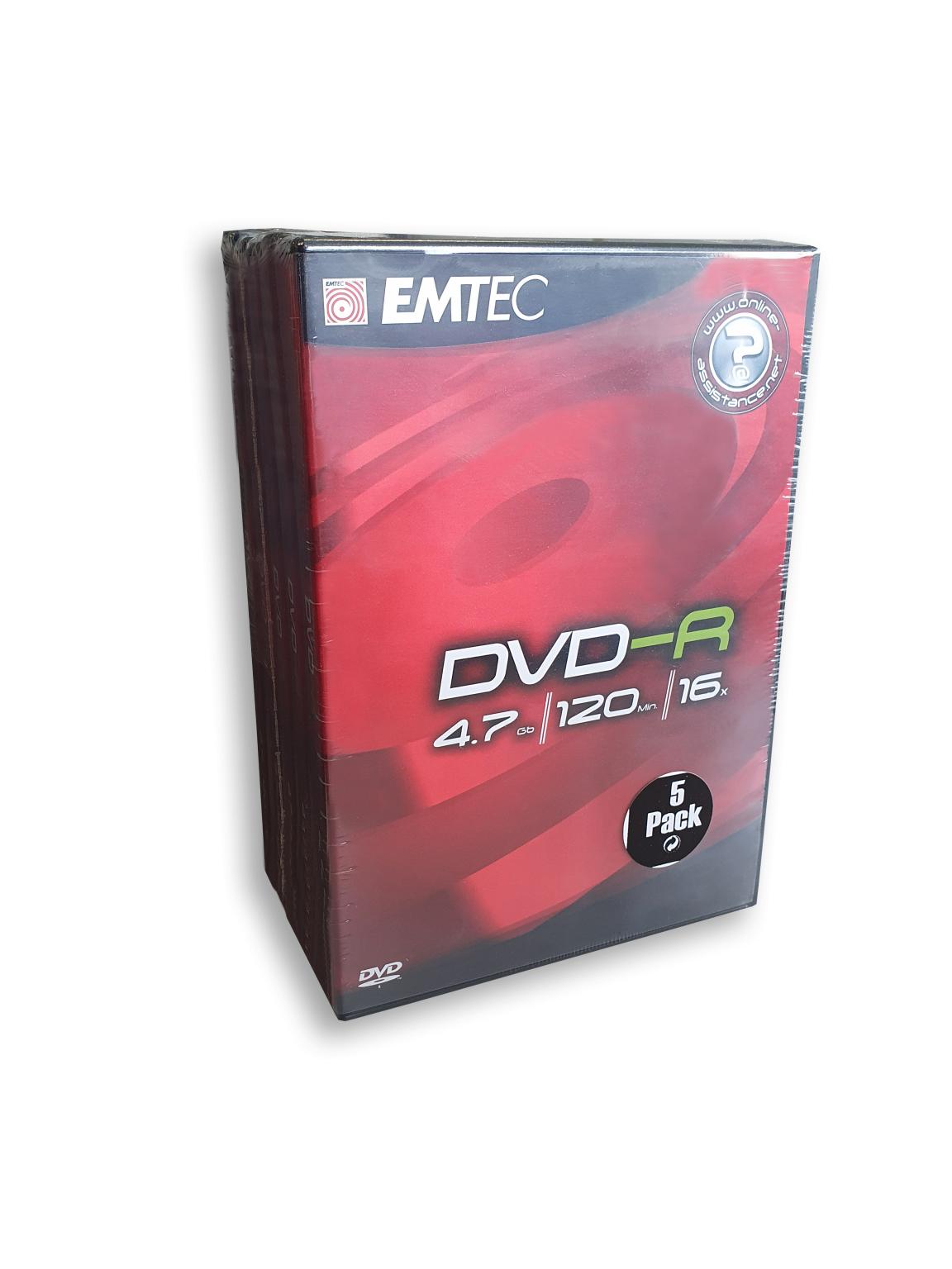 EMTEC DVD-R 4,7GB 16x 5-pak DVD-æske - Emtec