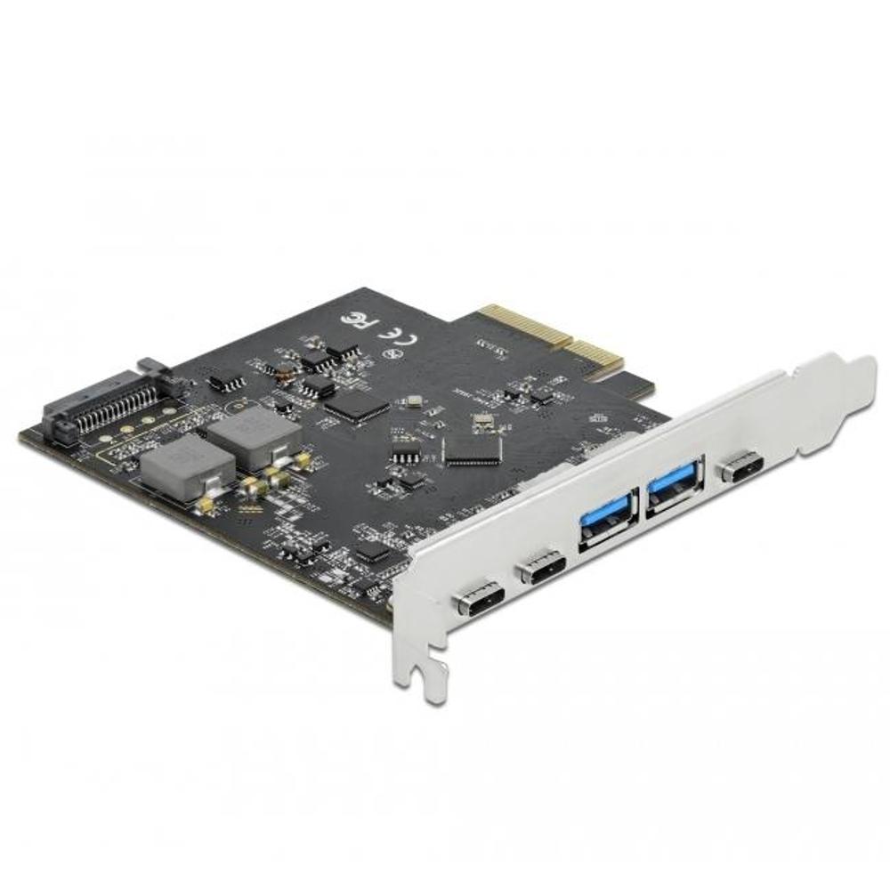 Delock PCI Express x4 kort til 3 x USB Type-C™ + 2 x USB Type-A - Sup - Delock
