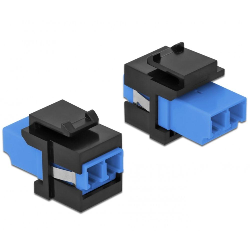Delock Keystone Modul LC Duplex Hun til LC Duplex Hun blå / sort