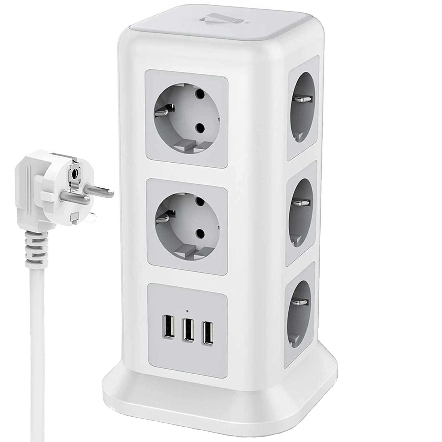 Stikkontaktblok med USB A - Allteq