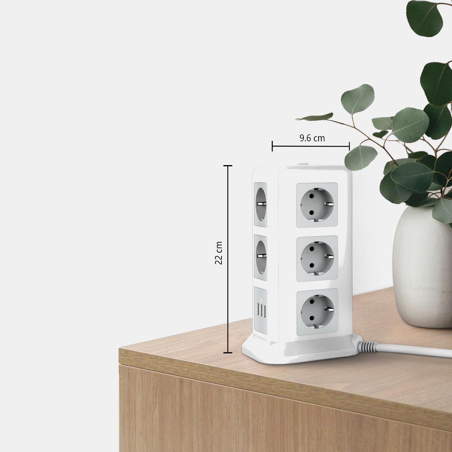 Stikkontaktblok med USB A - Allteq