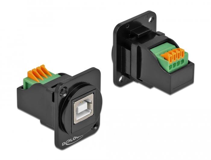 Delock D-type modul USB 2.0 type-B stik til terminalblok - Delock