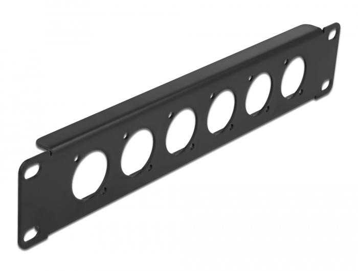 Delock 10″ D-Type Patch Panel 6-polet sort - Delock