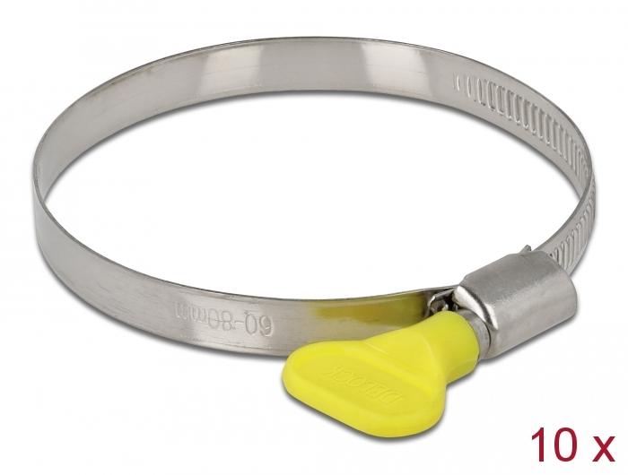Delock Slangeschelle med vingemøtrik 60 - 80 mm 10 stk - Delock