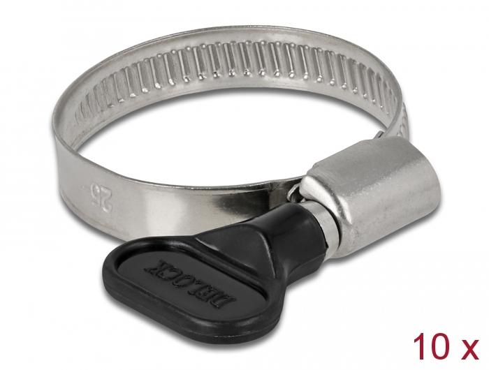 Delock Slangeschelle med vingemøtrik 25 - 40 mm 10 stk - Delock