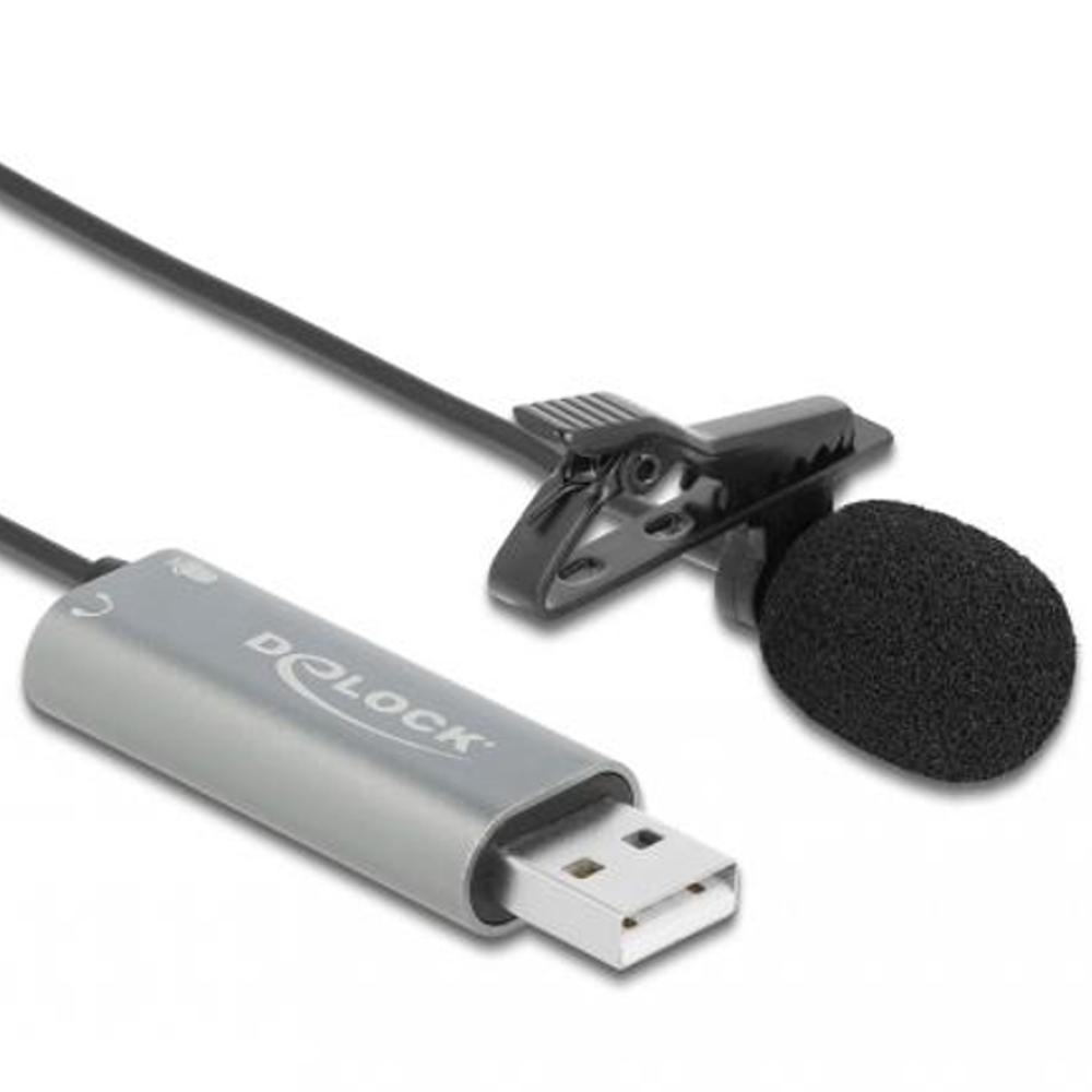 Delock USB slips Lavalier mikrofon Omnidirektionel 24 Bit / 192 kHz mi - Delock