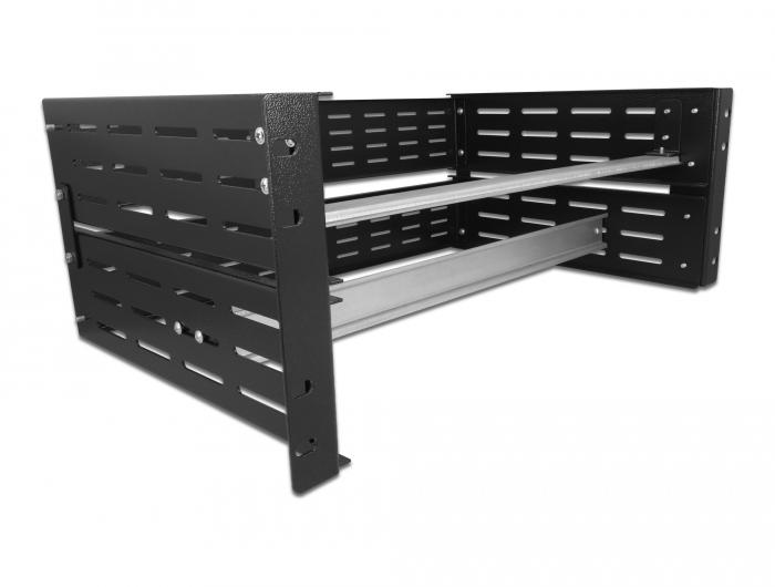 Delock 19″ Hutschienenbeslag 4 HE, sort - Delock