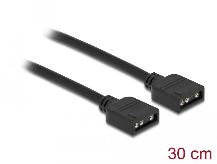 Delock RGB tilslutningskabel 3-polet til 5 V RGB / ARGB LED belysning 30 cm - Delock