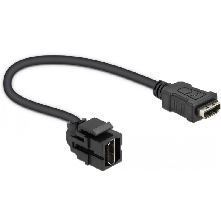 Vipbart keystone-stik - sort - Delock