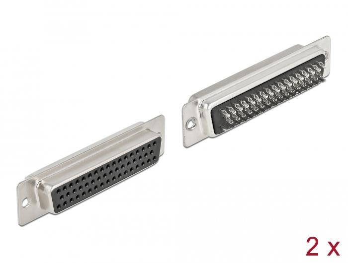 Delock D-Sub HD 50-polet stik Metall, loddeversion, 2 stk - Delock