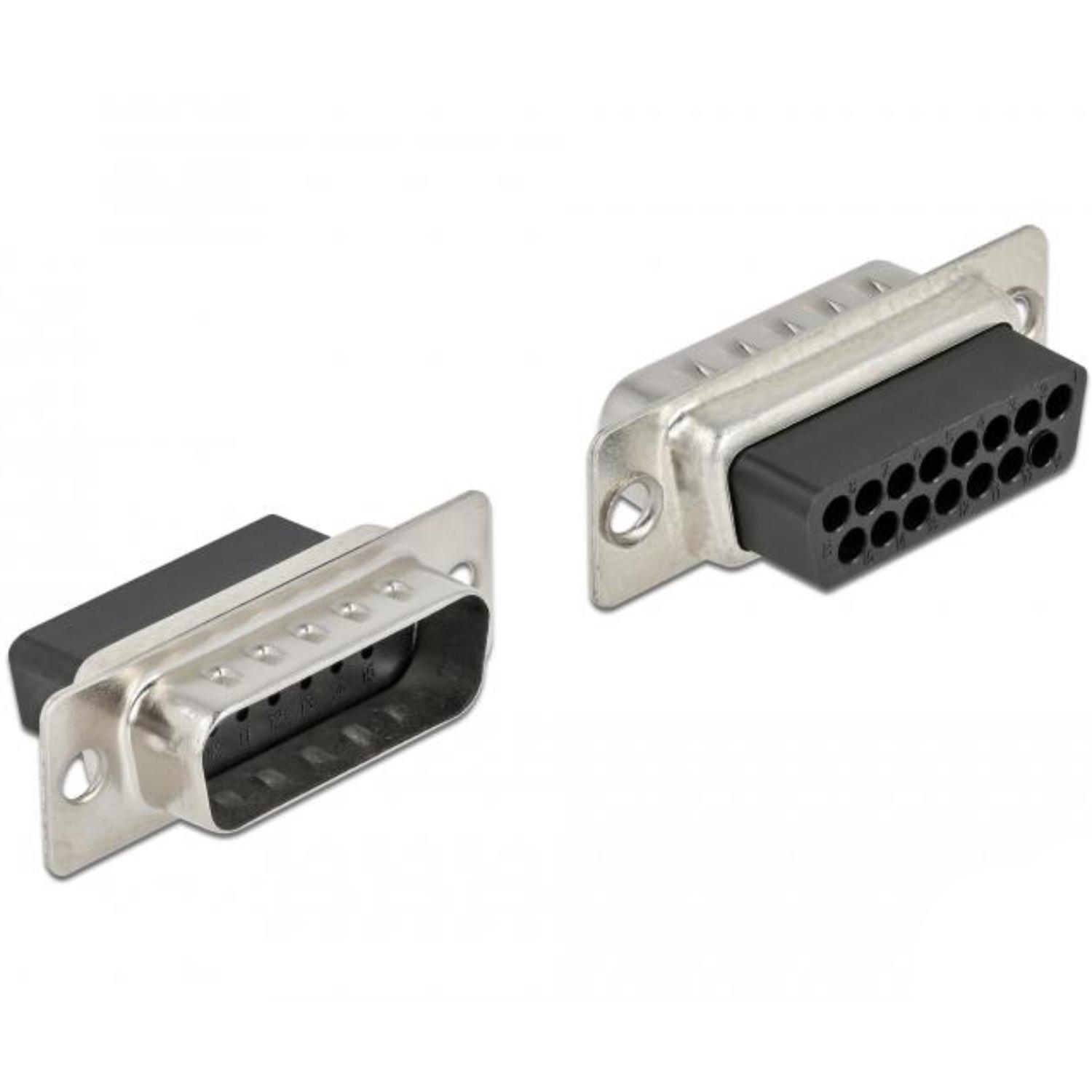 Delock D-Sub 15-polet krympekontakt, metal, 4 stk - Delock