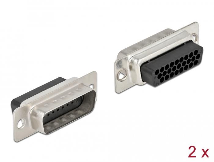 Delock D-Sub HD 26-polet krympeforbindelse, metal, 2 stk - Delock