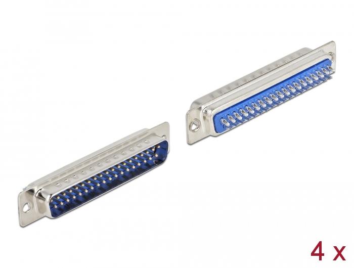 Delock D-Sub 37-polet stikkontakt Metal, loddeversion, 4 stk - Delock