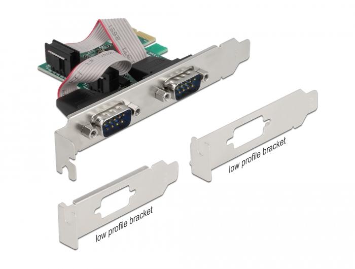 Delock PCI Express kort til 2 x seriell RS-232 - Delock