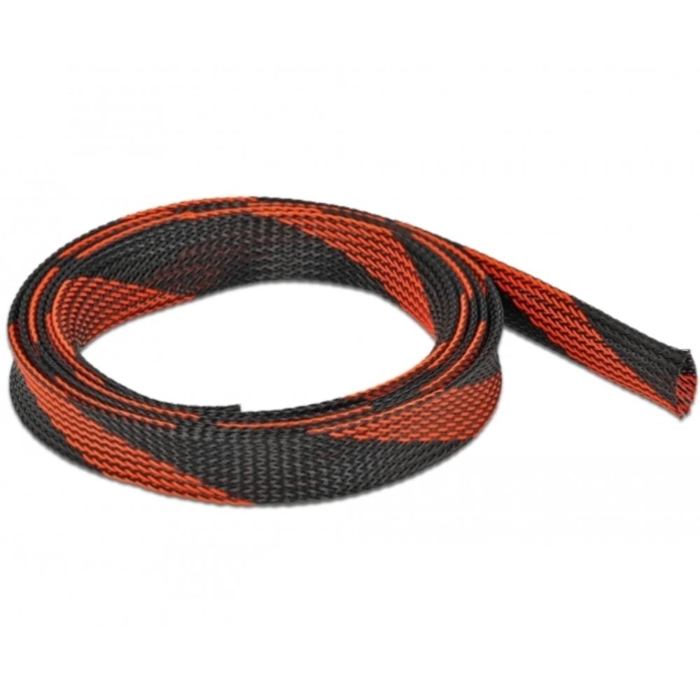 Delock Fletteslange strækbar 2 m x 19 mm sort-rød - Delock