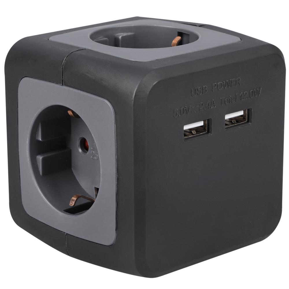 USB stikdåse - 4-vejs - Q-LINK