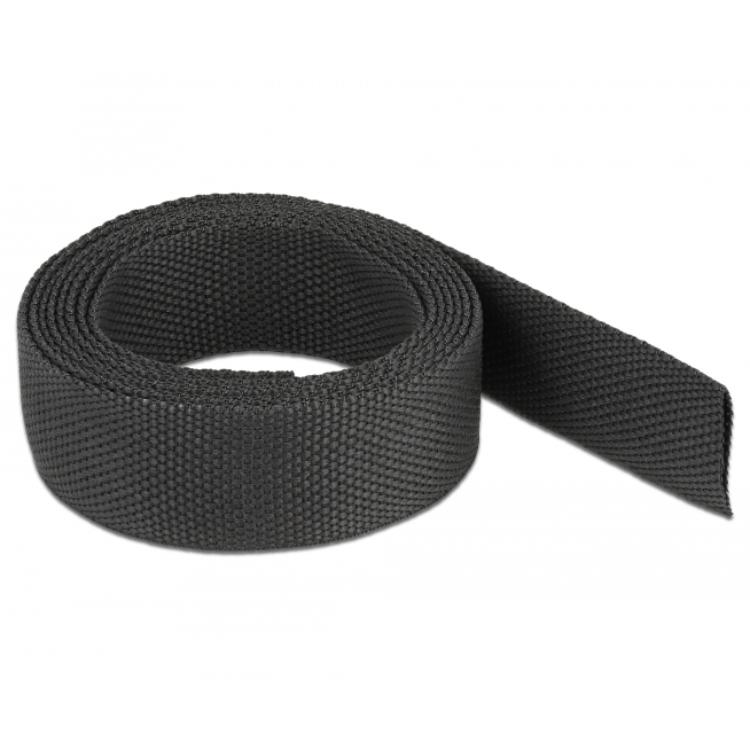 Delock Vævet krympeflex 2 m x 16 mm Krympningsforhold 2:1 sort - Delock
