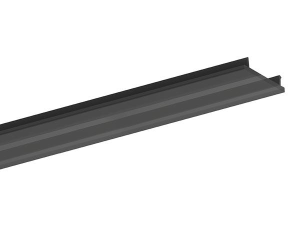 PMMA DIFFUSER TIL PROFILSERIE 'ALU-EXPOXY' - 2 m - MAT SORT - LEDsON