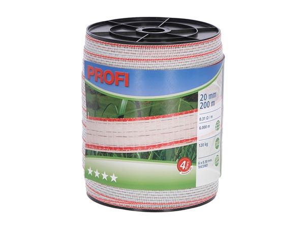 Profi-Afskærmningsbånd 20mm, 6x0,30 TriC, 200m, hvid/rød - Corral