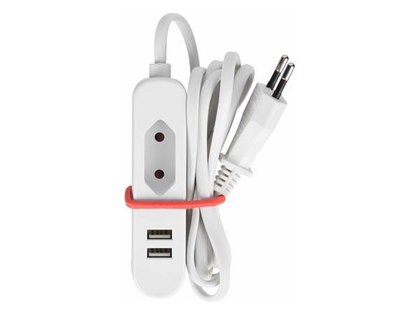 MEERVOUDIGE STIKDÅSE MED 1 EURO-STIKDÅSE OG 2 USB-TILSLUTNINGER - IDEEL TIL UNDERVEJS - Perel