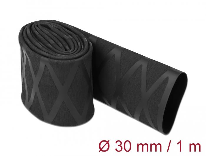 Delock Krympehylse X-mønster Anti-slip 1 m x 30 mm sort - Delock