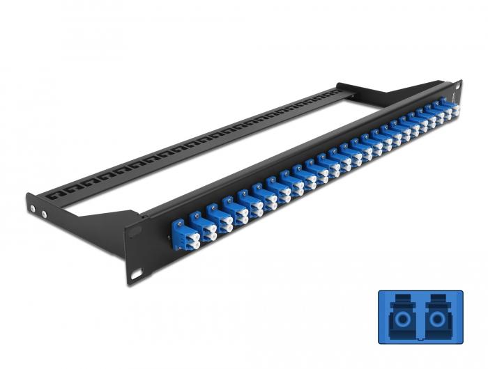 Delock 19″ LWL Patchpanel 24 Ports LC Duplex blå - Delock