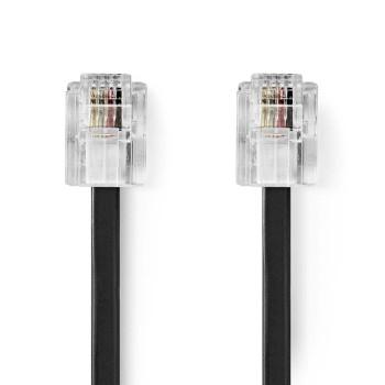 Telekomkabel RJ11 Male RJ11 Male 10,0 m Kabeldesign: Flad Guld - Nedis