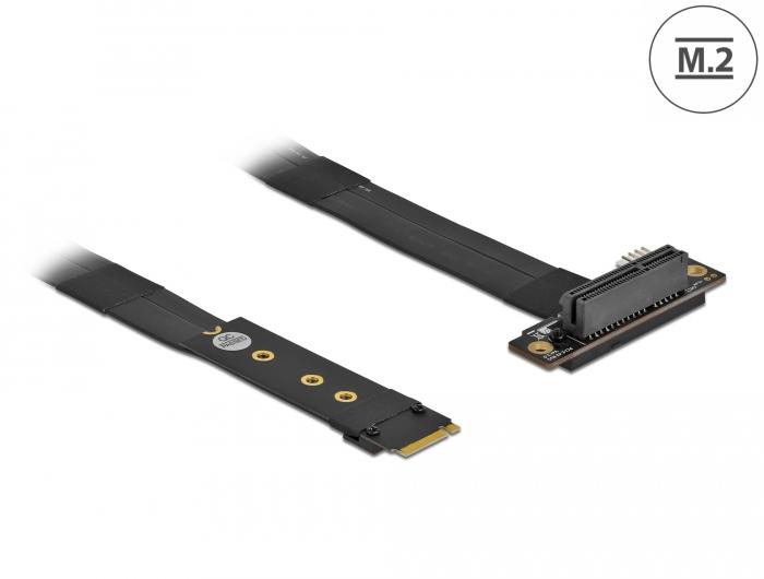 Delock M.2 Key M til PCIe x4 NVMe adapter vinkelret med 20 cm kabel - Delock