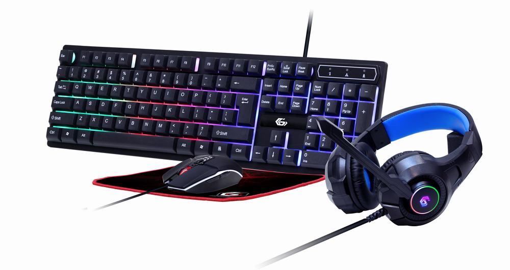 4-i-1 Baggrundsbelyst-Gaming-Kit 'Ghost', US-layout - GMB Gaming