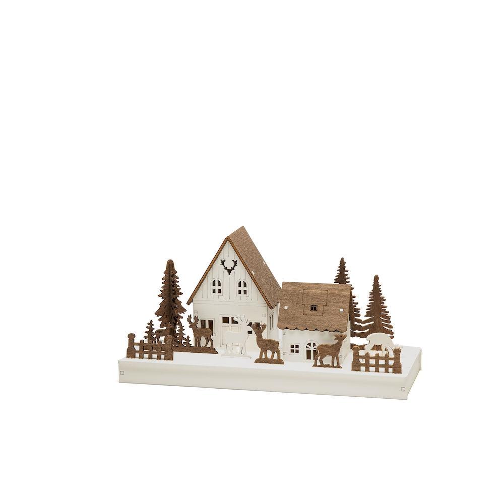 Julelys - juleby - 6 lys - 14 x 28 cm - varm hvid