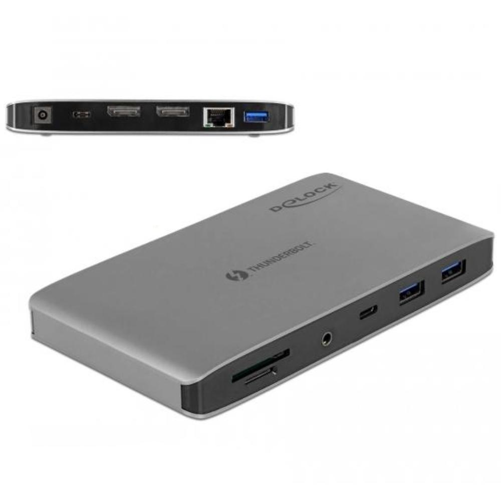 Delock Thunderbolt™ 3 Dockingstation 8K - Dual DisplayPort / USB / LAN / - Delock