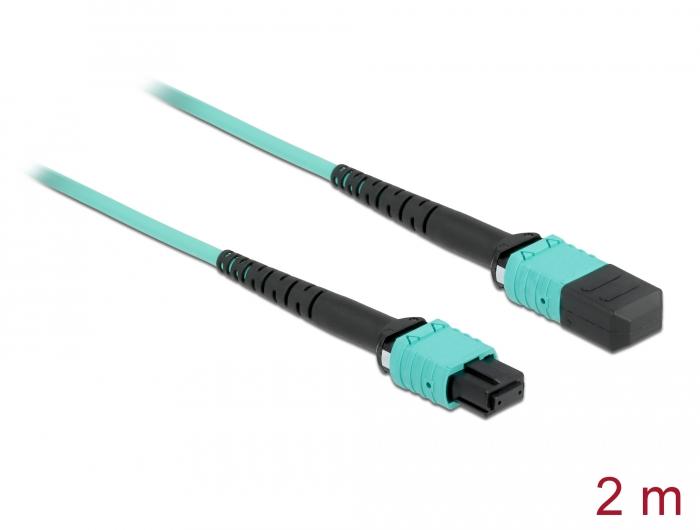 Delock Glasfiberkabel MPO stik til MPO stik 12 fibre, polaritet B, Multimo - Delock