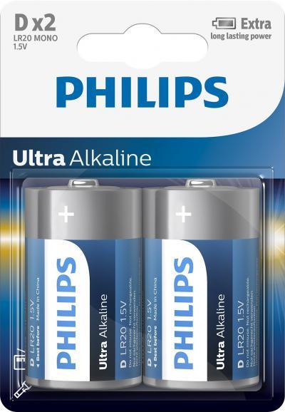 Philips Ultra Alkaline D/LR20 Blister 2 - Philips