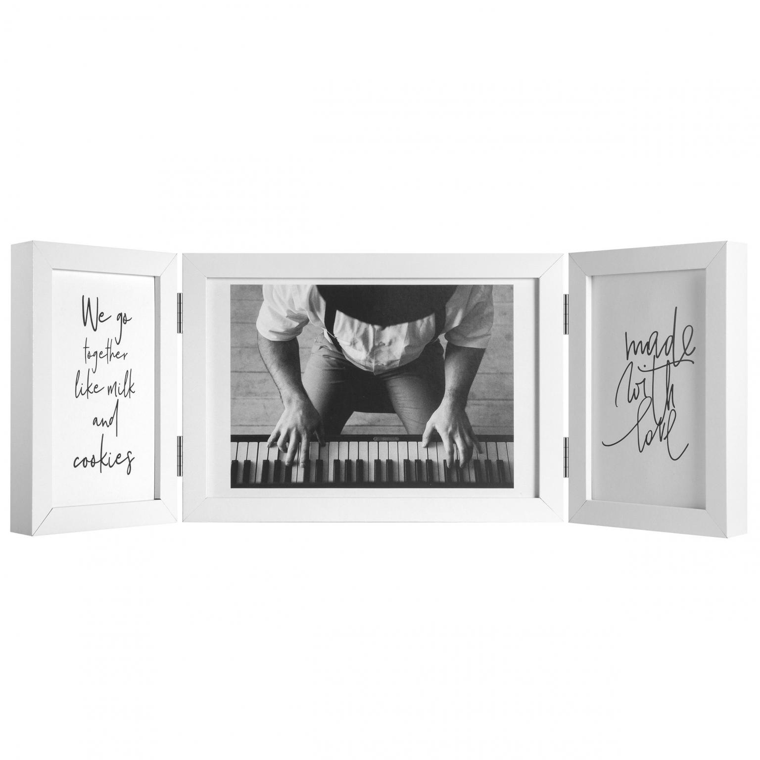 PIANO Tredobbelt fotoramme 3x 10x15 cm. hvid