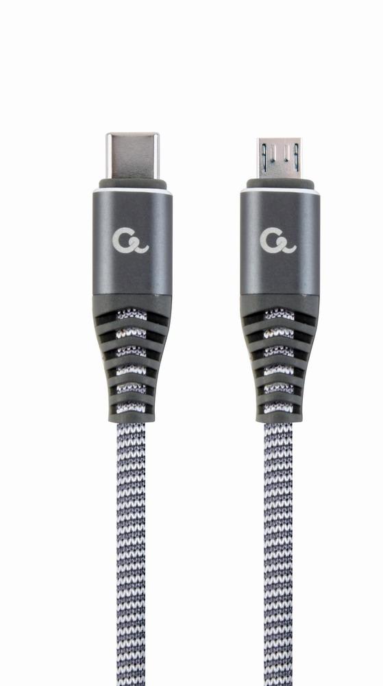 Premium USB Type-C til Micro-lade- og datakabel 'katoen', 1,5 m - Cablexpert