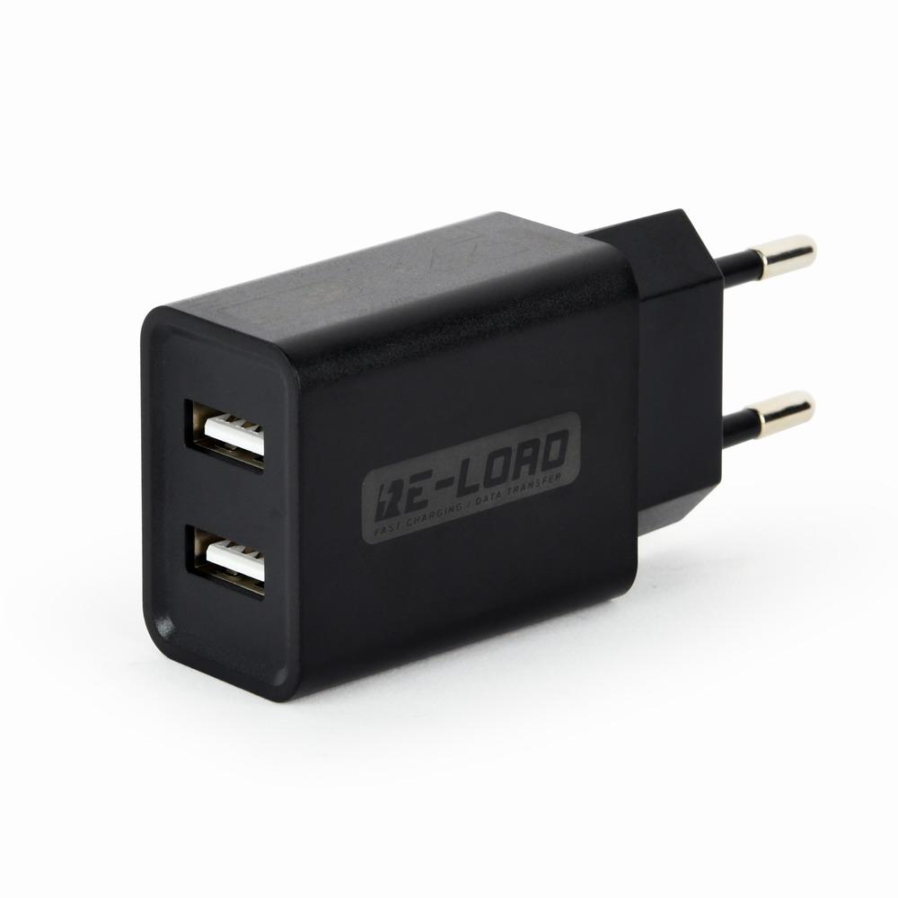 Universal USB-lader med 2 porte, 2,1 A - Gembird