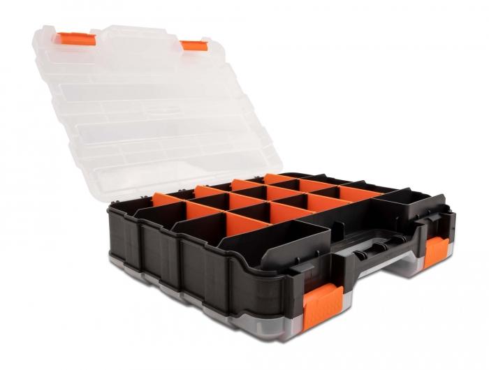 Delock Sortimentskasse med 34 rum 320 x 270 x 80 mm orange / sort - Delock