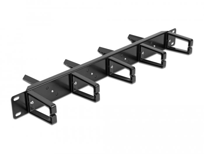 Delock 19″ Kabelmanagement Patchpanel dobbeltsidet med 9 beslag (5 x ve - Delock