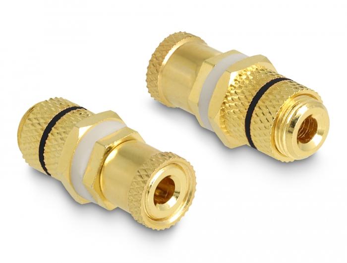 Delock Audio Adapter Polklemme til Polklemme til installation, sort farvemarkering - Delock