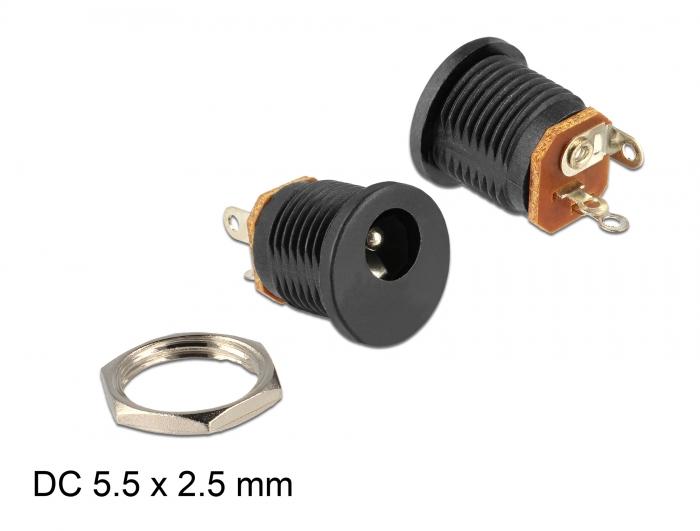 Delock Indbygning DC 2,5x5,5mm Lød - Delock