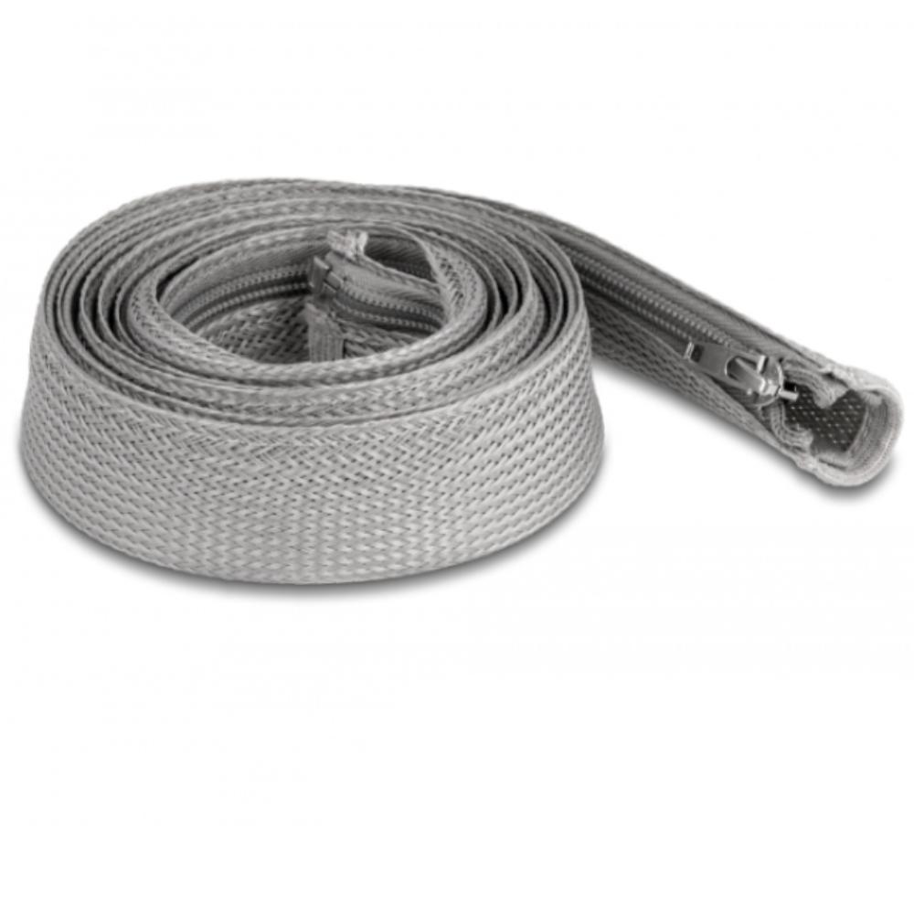Delock Fletteslange med lynlås, varmebestandig 2 m x 30 mm grå - Delock