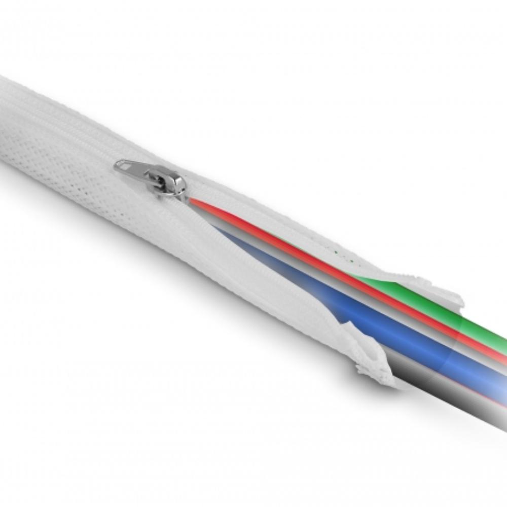 Delock fletslange med lynlås, 3 m x 50 mm, hvid. - Delock
