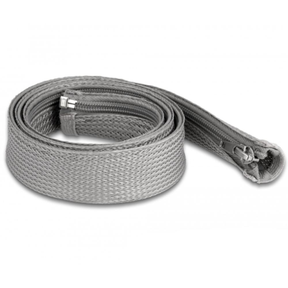 Delock Flekseslange med lynlås, varmebestandig 1 m x 30 mm grå - Delock
