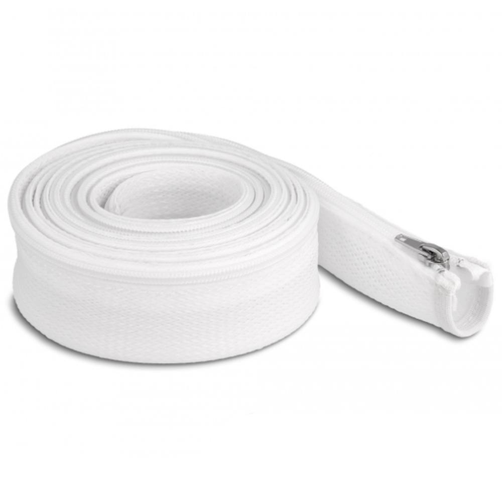 Delock fletslange med lynlås, 3 m x 50 mm, hvid. - Delock