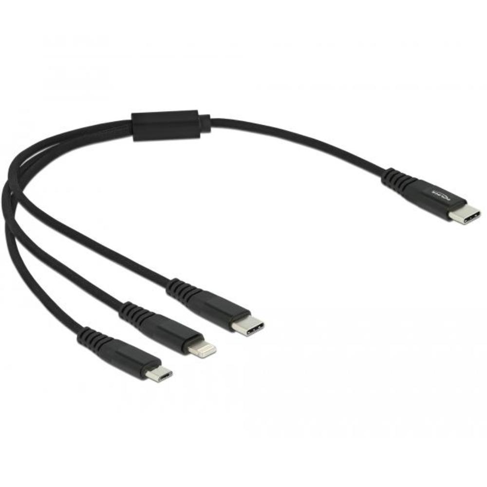 USB 3-i-1 kabel - iPhone - USB C - USB Micro