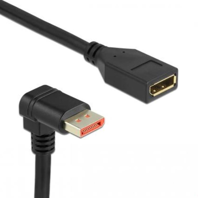 Delock DisplayPort forlængerkabel han 90 vinklet nedad til hun - Delock