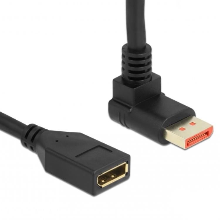 Delock DisplayPort forlængerkabel, 90 vinklet stik til tilslutning - Delock